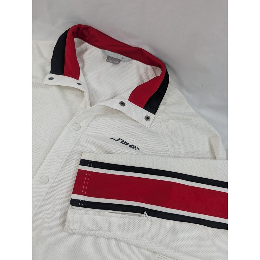 NIKE Limited Edition Series Snap Front Jacket White XL Fleece Lined Premium